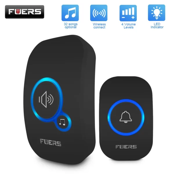 Fuers Wireless Doorbell Home Welcome Smart Door bell 150M Long Wireless Distance 32 Songs Home Welcome Chimes ringtone Colorful - Image 2